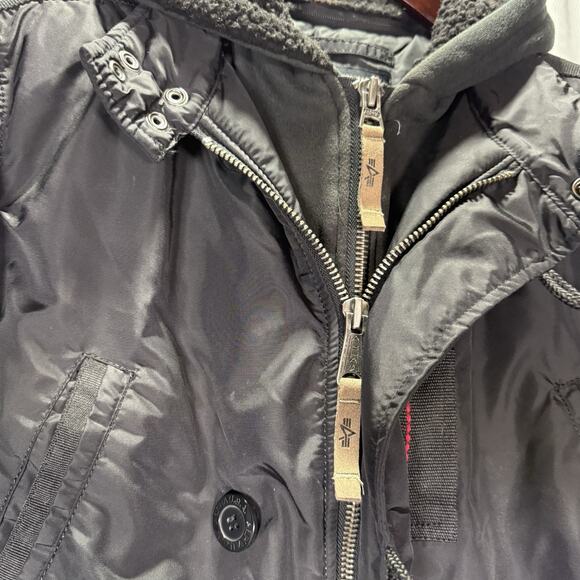 Alpha Industries Cobb II Jacket Coat Parka Women's Size M Alpha Jacket Black - Picture 2 of 15